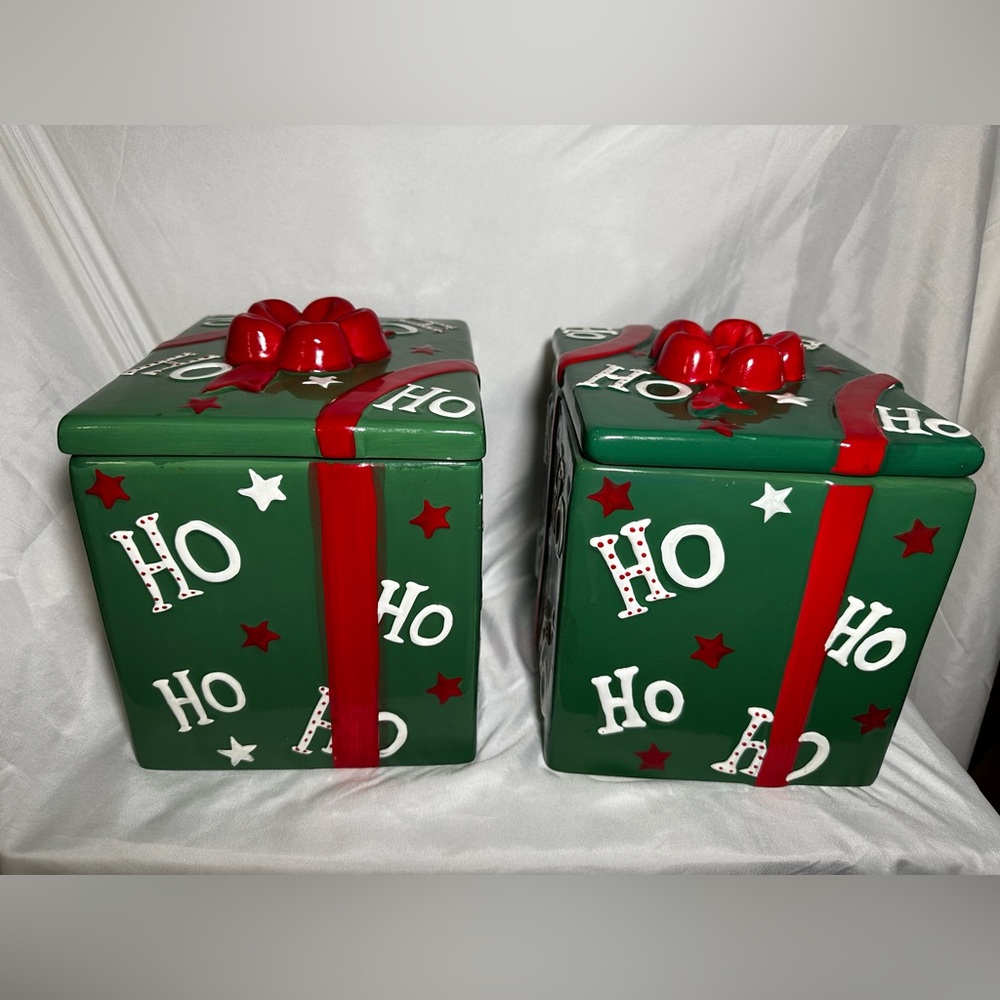 2 Ceramic Christmas Cookies Jars